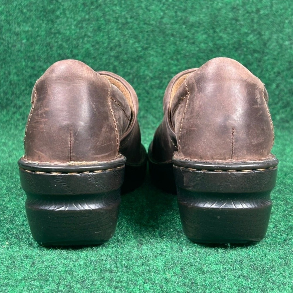 B.O.C. Born Concept Brown Leather Clogs Slip On Platform Shoes Womens 11M C45723 - Picture 5 of 9